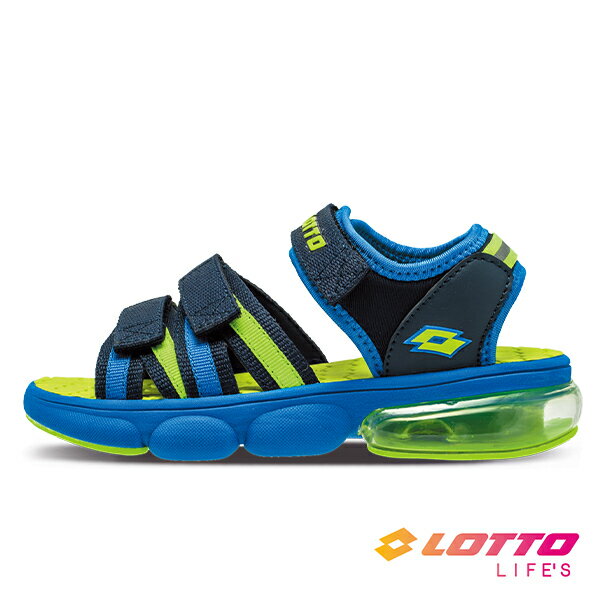LOTTO樂得-義大利第一品牌 童款織帶氣墊涼鞋 [LT1AKS3206] 藍【巷子屋】