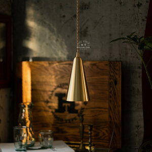 黃銅吊燈 日式復古ins風美式咖啡廳餐廳過道臥室床頭鏡前燈