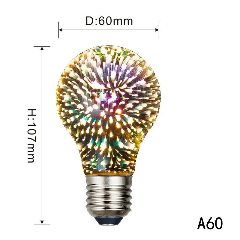 3D煙花燈 愛迪生七彩高透光玻璃煙花LED燈泡 主題餐廳創意燈泡