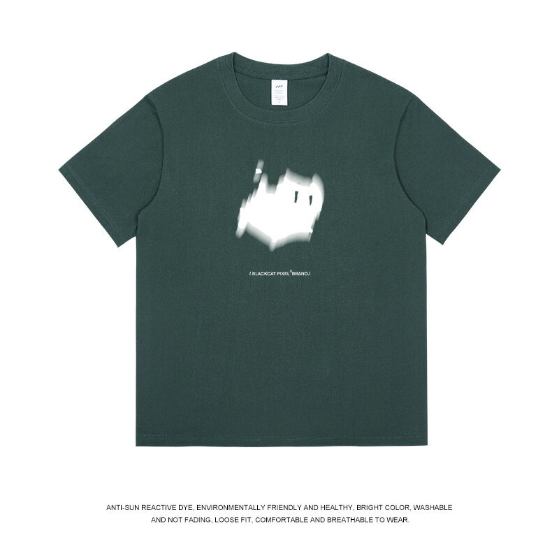 【喜挖】短袖t恤男動物卡通印花純棉圓領寬鬆半截袖夏季簡約休閒男裝上衣 0