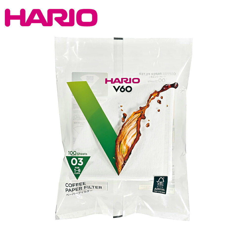 《HARIO》V60漂白03濾紙100張 VCF-03-100W