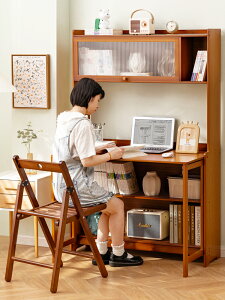 【免運】 折疊書桌一體電腦桌子辦公桌學生家用小型臺式工作臺寫字臥室實木