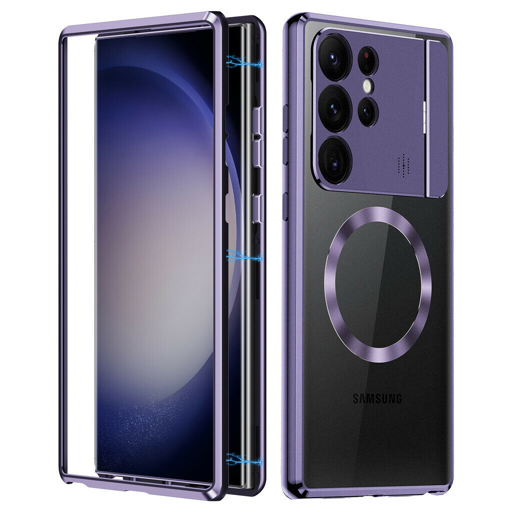 三星 S24 S23 S22 Ultra 手機殼 香薰 金屬 手機套 支架 大視窗金屬殼 磁吸 保護套