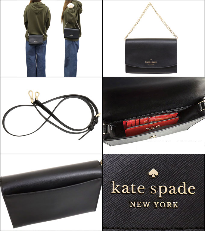 kate spade 手提斜背兩用包防刮真皮皮革側背包斜背包手提包K92654 黑色