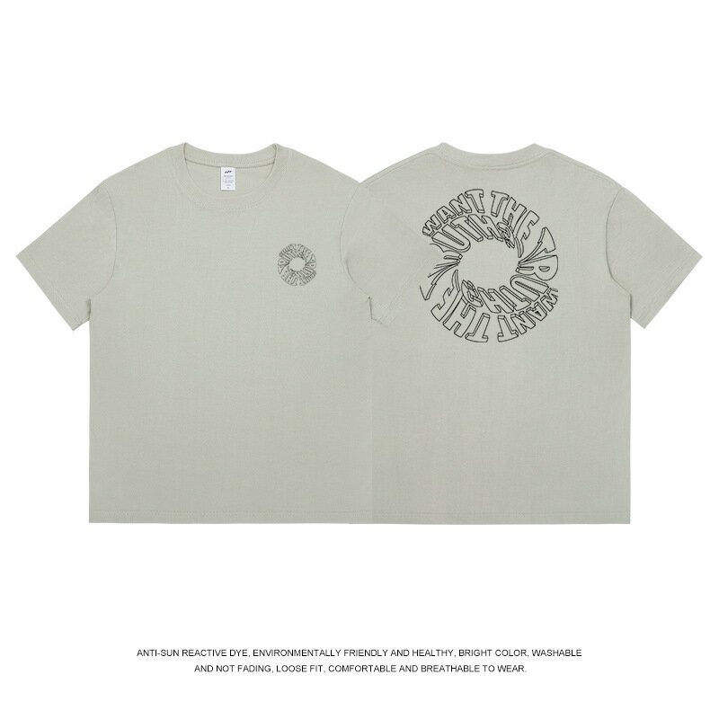 【喜挖】歐美街頭潮人字母印花圓領T恤夏季小眾設計感酷boy穿搭純棉短袖t 0