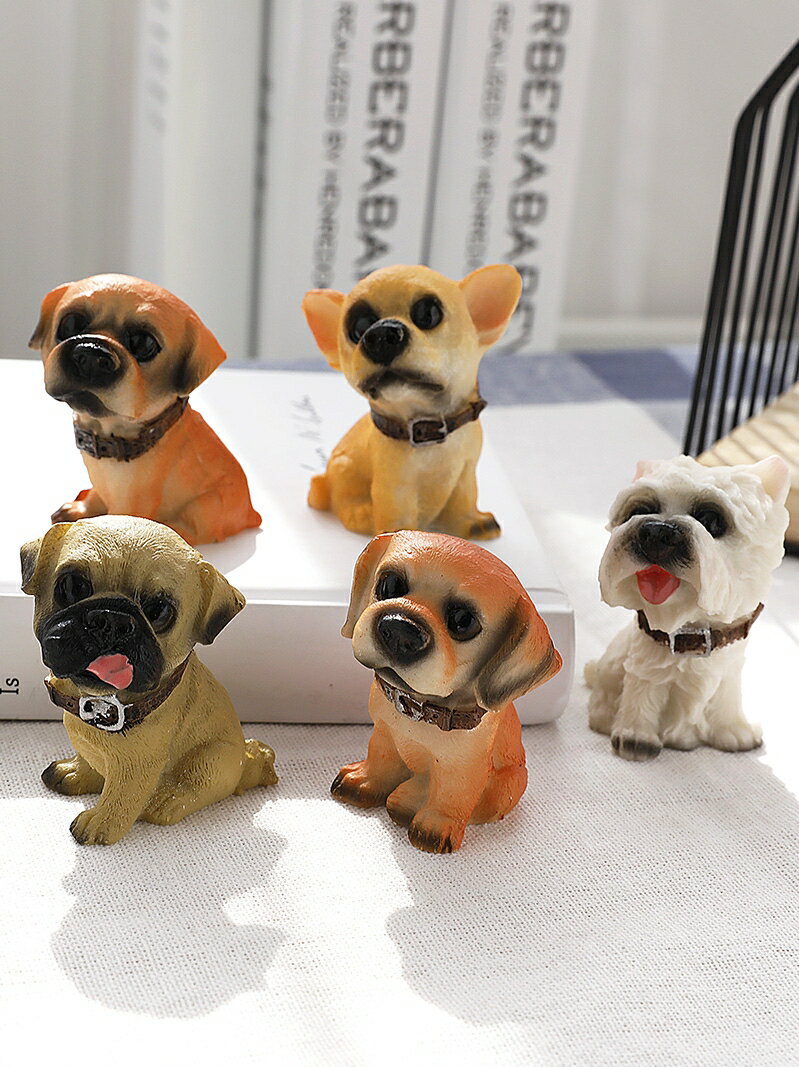 十二只仿真小狗擺件書桌樹脂狗模型動物裝飾品創意工藝品生日禮物