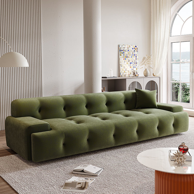 意式極簡羅奇堡布藝拉扣沙發現代小戶型客廳直排網紅方塊沙發組合