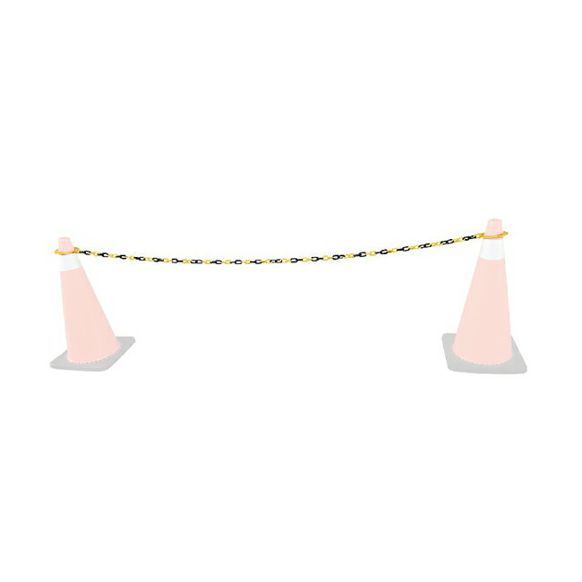 塑膠鏈條 01-994 套鏈條 2公尺 圍路障 交通錐可用 三角錐用 施工防護 黃黑條 黑黃條 警示鏈子