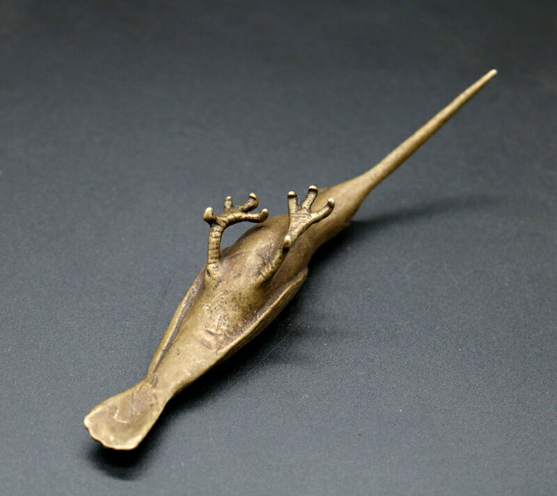 中国古美術鳳鳥尾尊青銅器 吉祥鳥 銅器 置物 骨董 酒具 純銅製