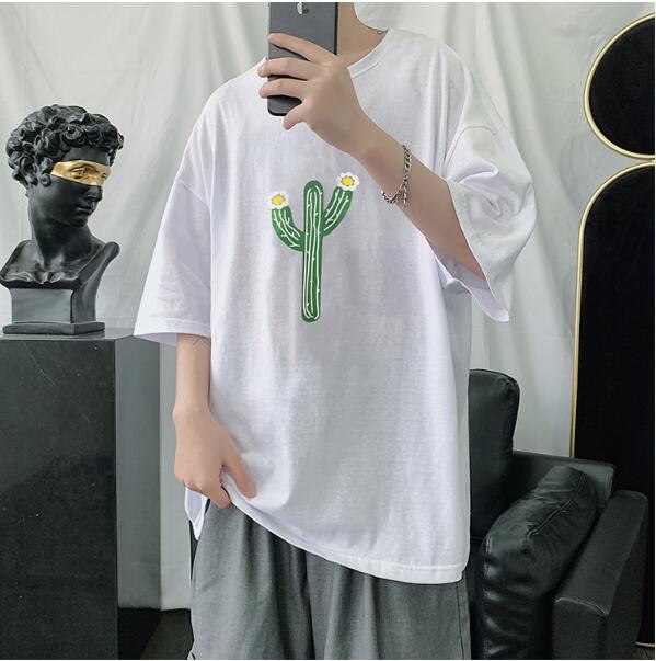 FINDSENSE X 韓國 男裝 加大寬鬆短袖上衣薄款個性 短袖夏季 圓領 男大尺碼寬鬆透氣T恤