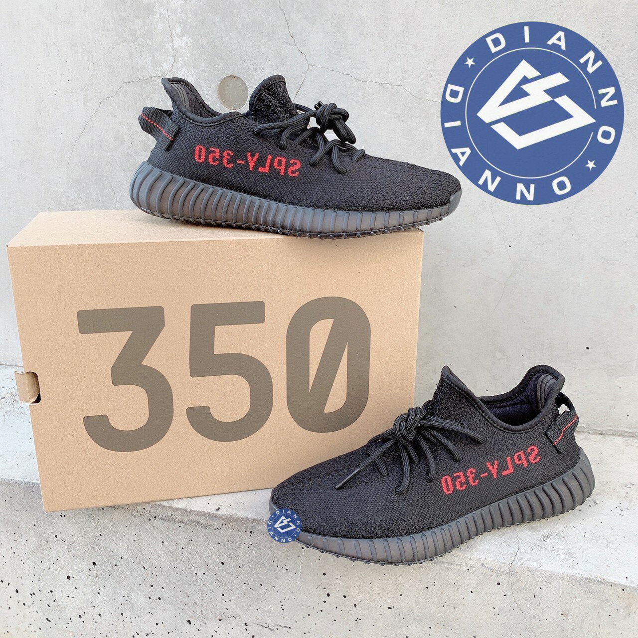 帝安諾實體店面-Adidas 愛迪達Yeezy Boost 350 V2 Black Red 黑紅