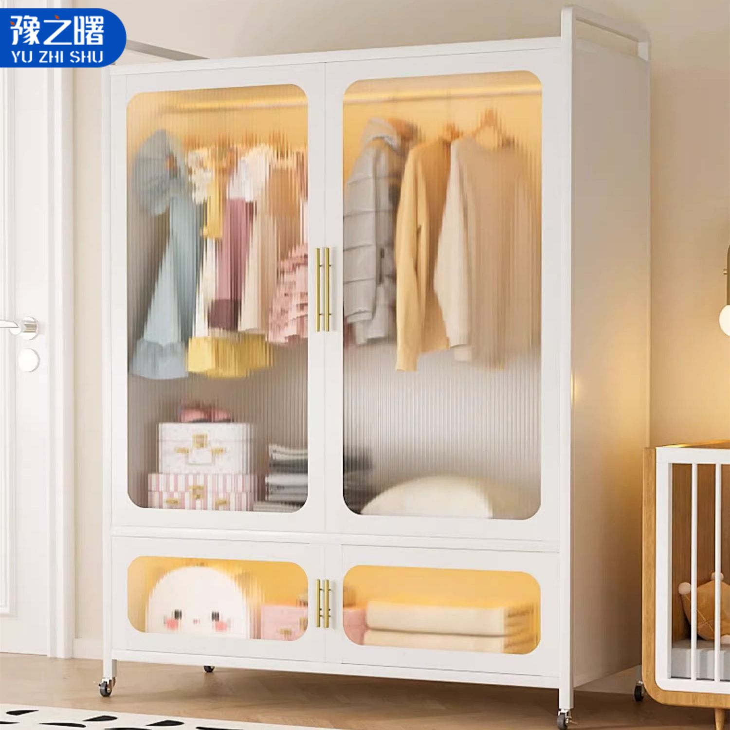 【免運】美雅閣| 鐵藝兒童衣櫃家用衣服整理收納嬰兒衣櫃簡易儲物櫃小衣櫥寶寶衣櫃