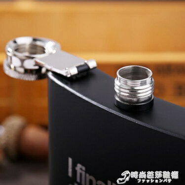 8oz盎司黑色亞光不銹鋼金屬戶外便攜英文字母酒壺扁壺送酒杯漏斗交換禮物 樂活旗艦店直營店 樂天市場rakuten