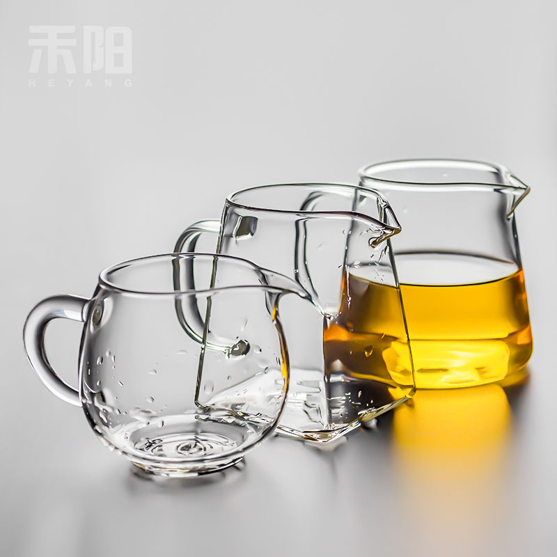 透明玻璃公道杯公杯加厚耐熱大號小號茶海分茶器家用功夫茶具配件