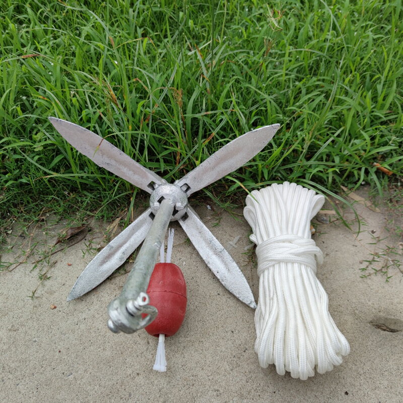 【可打統編 超低價】橡皮艇皮劃艇船錨摩托艇快艇塑料船沖鋒舟固定錨釣魚船專用折疊錨 0