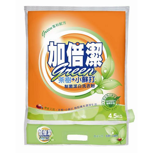 加倍潔制菌潔白洗衣粉-茶樹+小蘇打配方4.5kg【愛買】