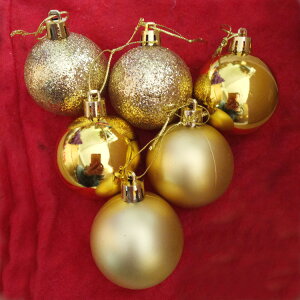 圣誕裝飾球7cm電鍍塑料球5cm金銀紅藍一包6個裝圣誕樹掛飾彩球