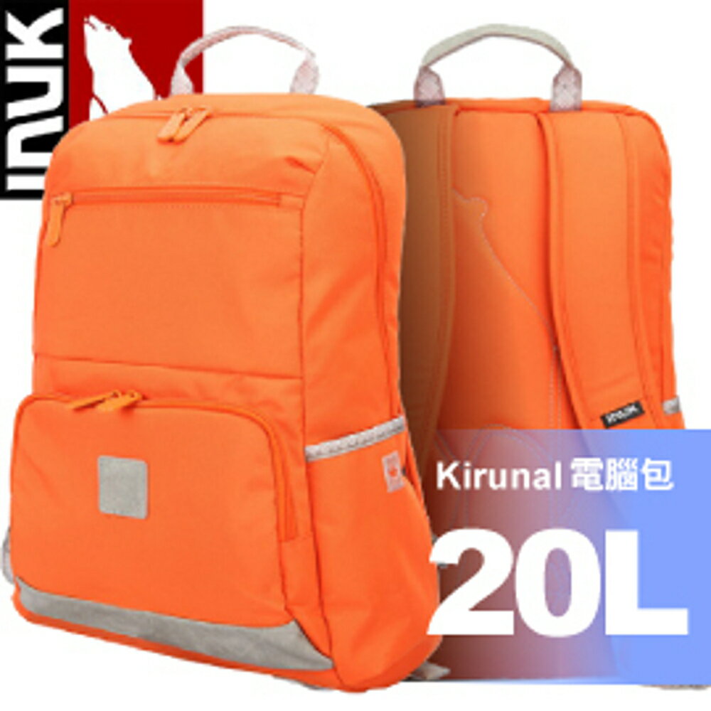 【INUK 加拿大 20L Kirunal圖騰電腦雙肩包《烈焰橘》】IKB12916127043/後揹包/揹包