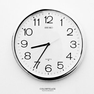 SEIKO精工掛鐘 標準型大數字設計銀殼時鐘 適合公司/學校/戶外 柒彩年代【NG1721】原廠公司貨