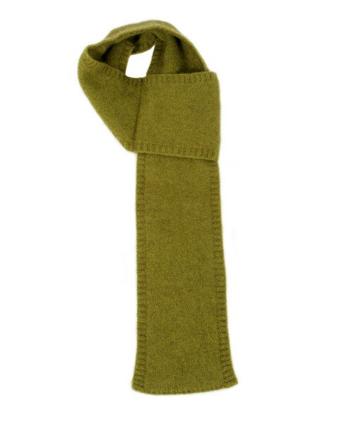 紐西蘭貂毛羊毛圍巾*橄欖綠(窄版12公分)