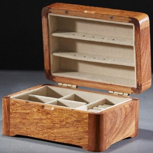 緬甸花梨紅木首飾盒 新中式復古風手飾置物架實木質小號珠寶收納盒