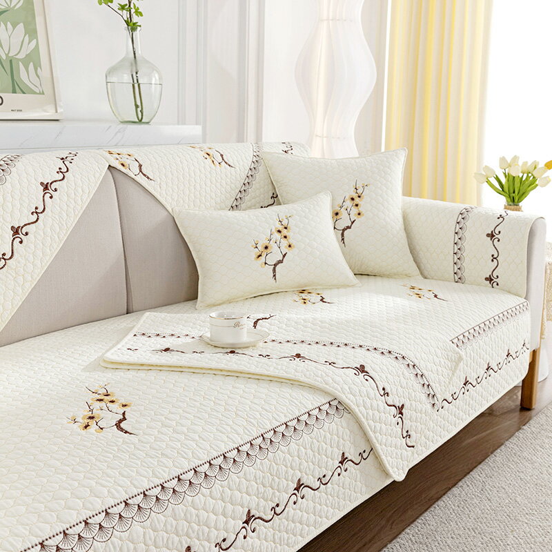 沙發墊四季純棉布藝通用全棉防滑簡約坐墊子夏季沙發套罩蓋布