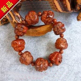 【小葉紫檀-四面佛-20】收藏把玩 印度小葉紫檀佛珠手鏈20mm*9顆手串「喜怒哀樂」四面佛-7501002