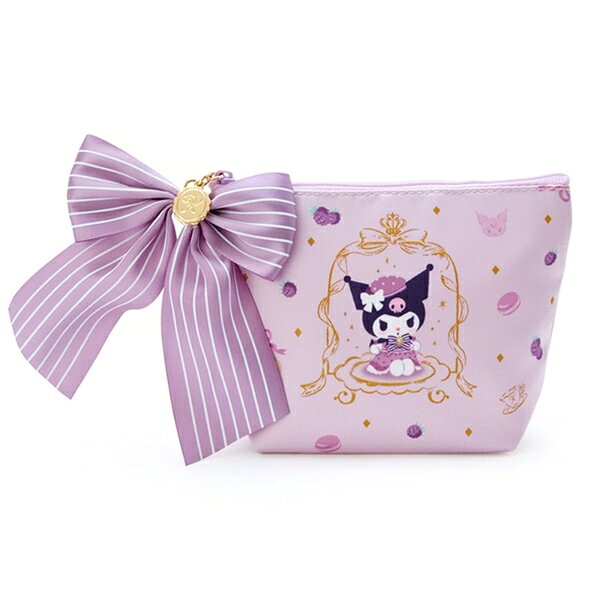 【震撼精品百貨】酷洛米 Kuromi~日本SANRIO三麗鷗 酷洛米蝴蝶結拉鍊小物收納包(午後茶話會)*80008