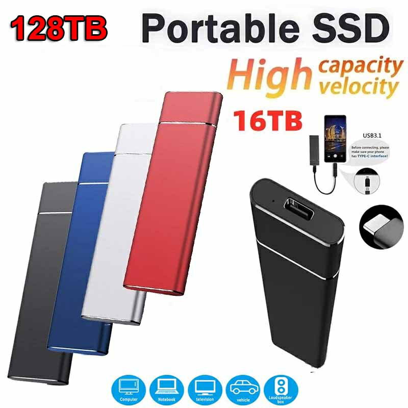 便攜式 SSD 高速 1TB 外置固態 2TB 8TB 16tb 60tb 128tb Type-C USB3.1 筆記