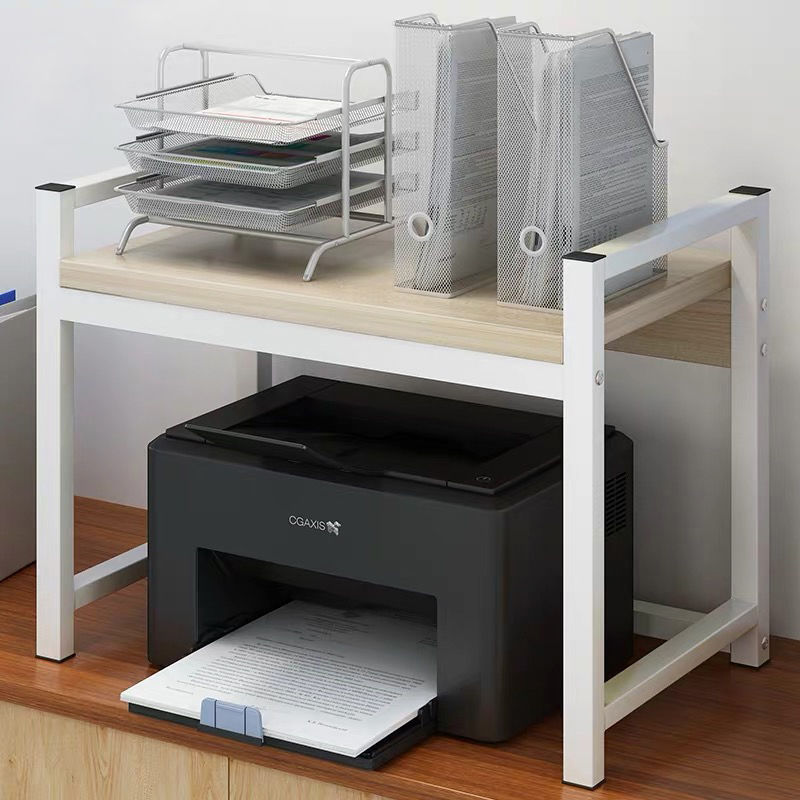 打印機架辦公桌麵文件複印機架雙層收納架多功能家用路由器置物架