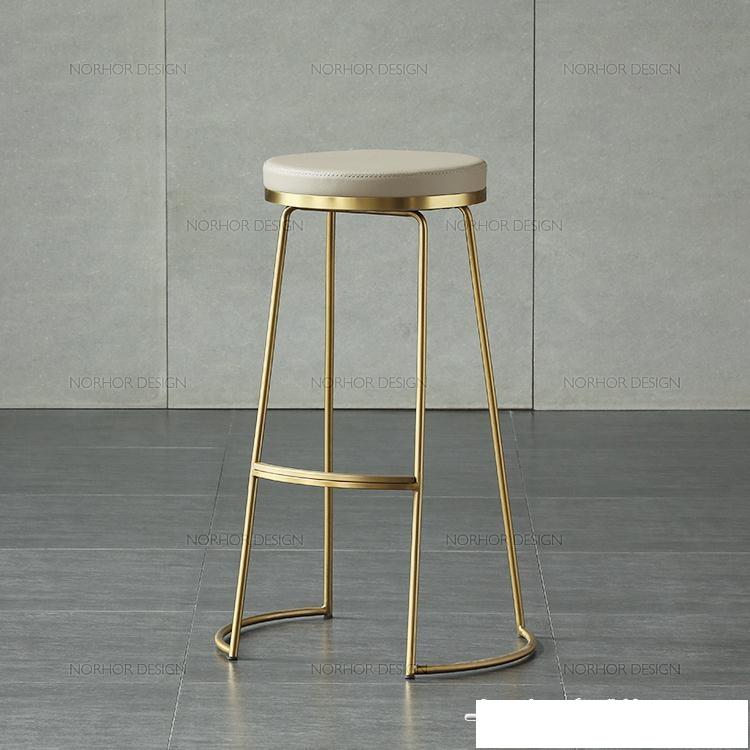 北歐ins風吧臺椅酒吧椅創意咖啡椅金色高腳凳簡約餐椅鐵藝吧臺桌