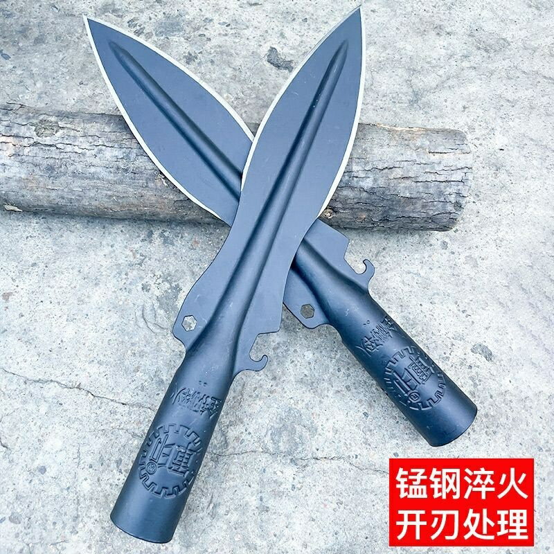 園藝 尖鏟子 戶外 挖野菜 挖土 農用工具 小號矛頭 錳鋼一體 祖魯槍 開路刀 帶柄的都需要宅配運送