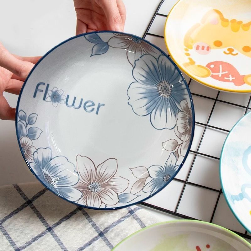 盤子炒菜家用圓形盤子菜盤餐具果盤網紅飯盤湯盤套裝碟子陶瓷新款