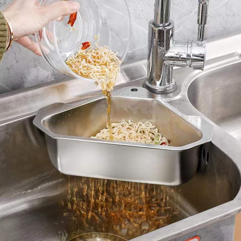 家用瀝水籃廚房水槽濾水籃家用洗碗池過濾網掛式剩菜剩飯過濾筐