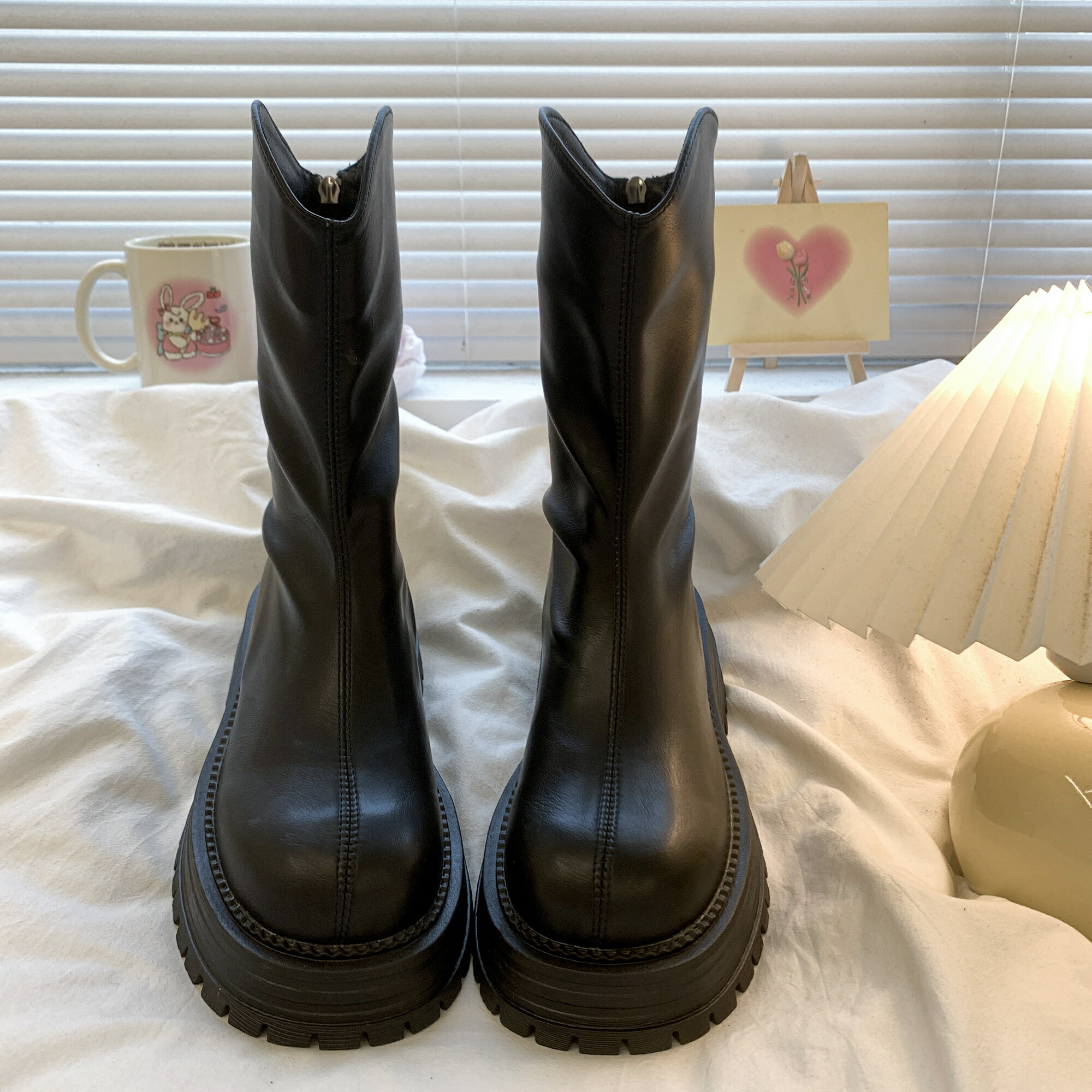 厚底粗跟馬丁靴女2024夏季新款百搭短靴復古英倫風單靴ins潮機車【雲木雜貨】