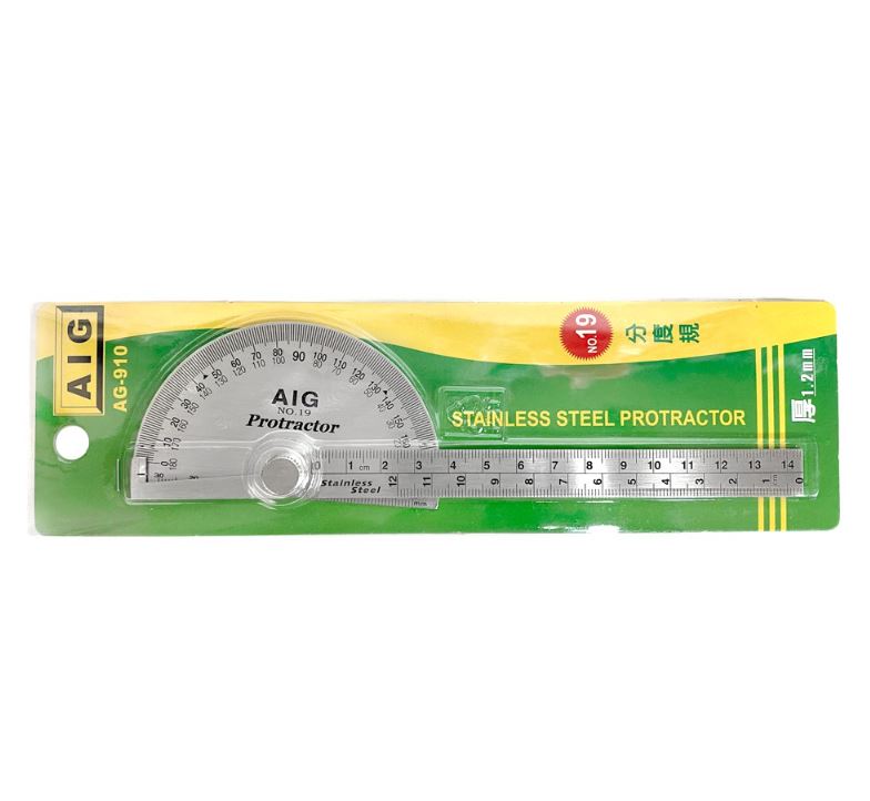 AIG 分度規 15cm 180度分度規 可鎖緊式短分度器 分度尺 角度規 NO.19 萬能角度尺 AG-910