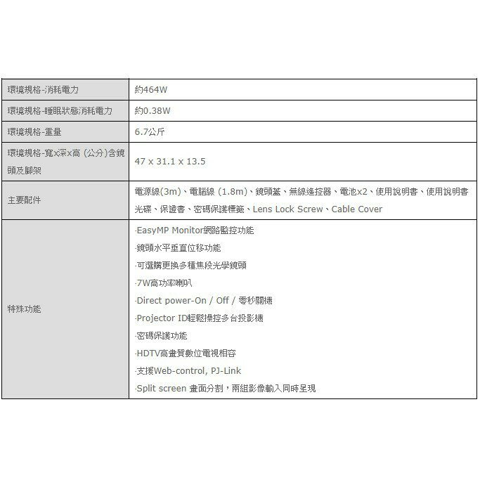 EB-G5900 EPSON 5200流明投影機/解析度1024×768/獨家C2 Fine TM投影/1.8倍廣角鏡頭 2