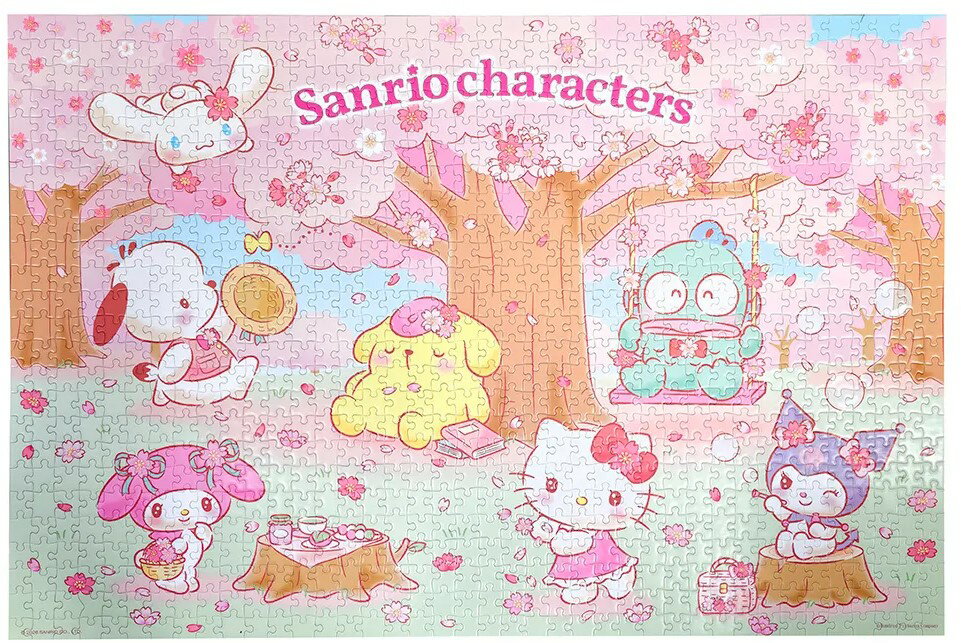 【拼圖貓】百耘圖 - Sanrio characters花見賞櫻日 台灣製 1000片 拼圖 HP01000-217