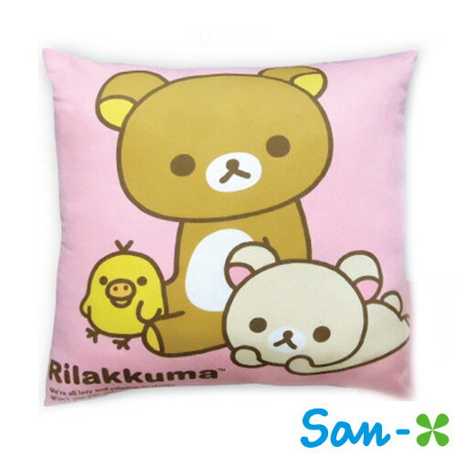 【日本進口San-X正版】 拉拉熊 懶懶熊 方型大抱枕 靠墊 午安枕 - 099636