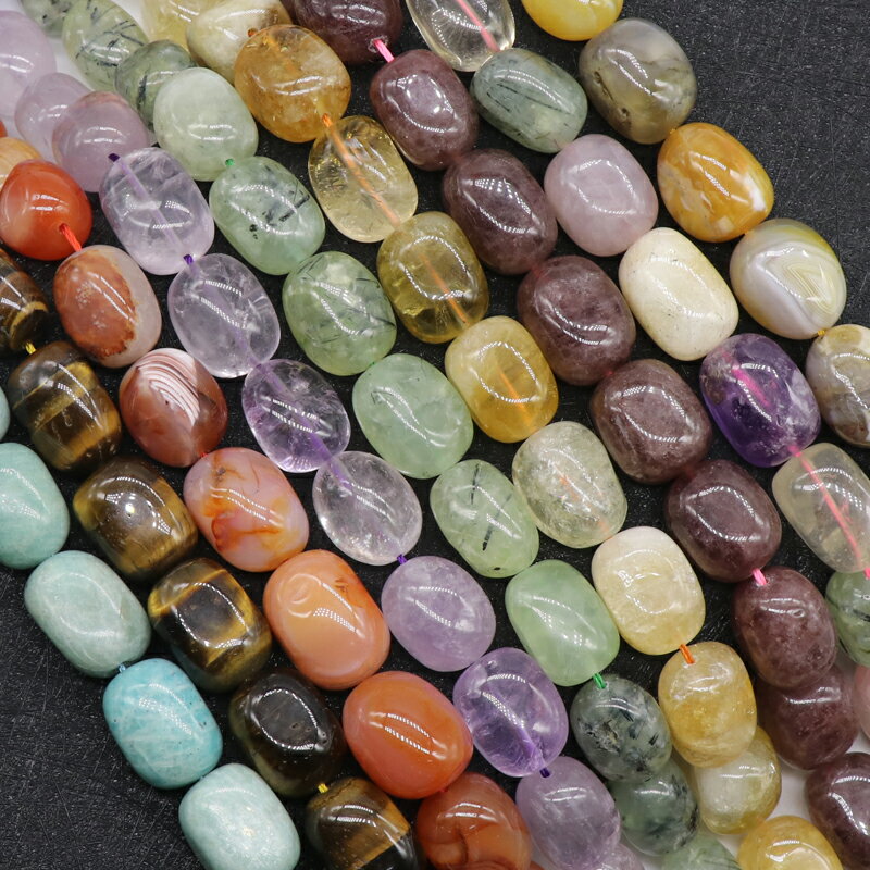 天然水晶瑪瑙原石打磨不規則15-20mm隨形散珠子diy手項鏈飾品材料