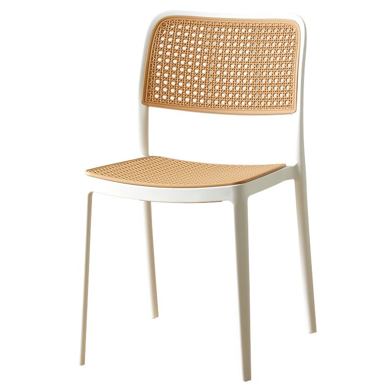 靠背椅 北歐藤編塑料椅子家用戶外可疊放餐椅網紅ins靠背椅小戶型書桌椅 可開發票