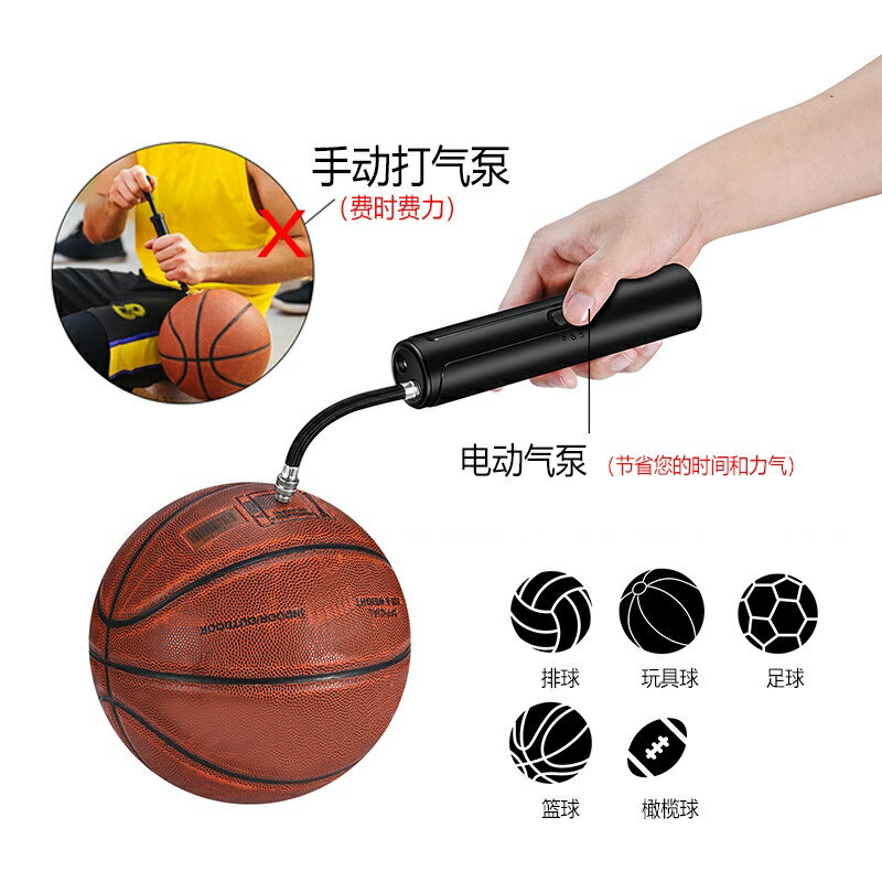 電動打氣筒打氣針自行車電瓶車籃球足球皮球專用便攜式高壓充氣器