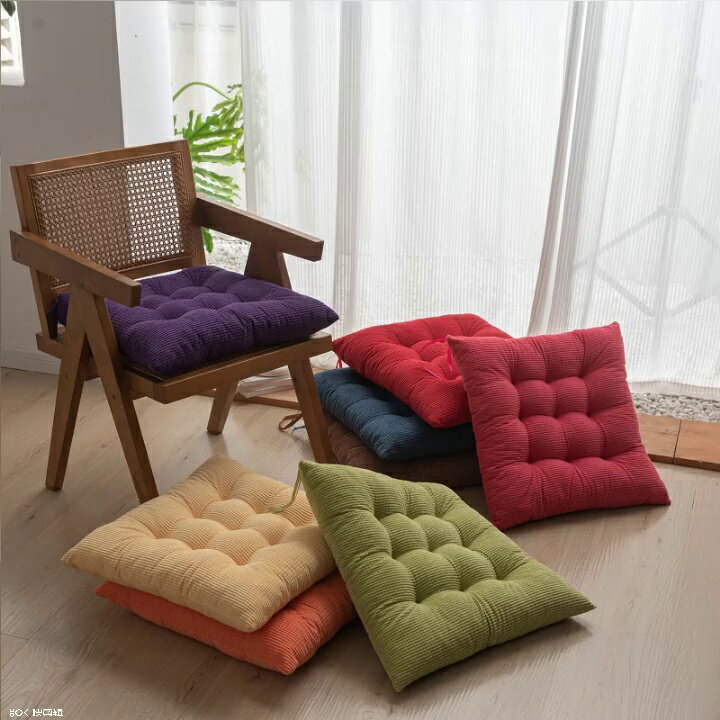 加厚毛絨坐墊系帶四季學生教室板凳長方形椅屁股墊軟辦公室餐椅墊