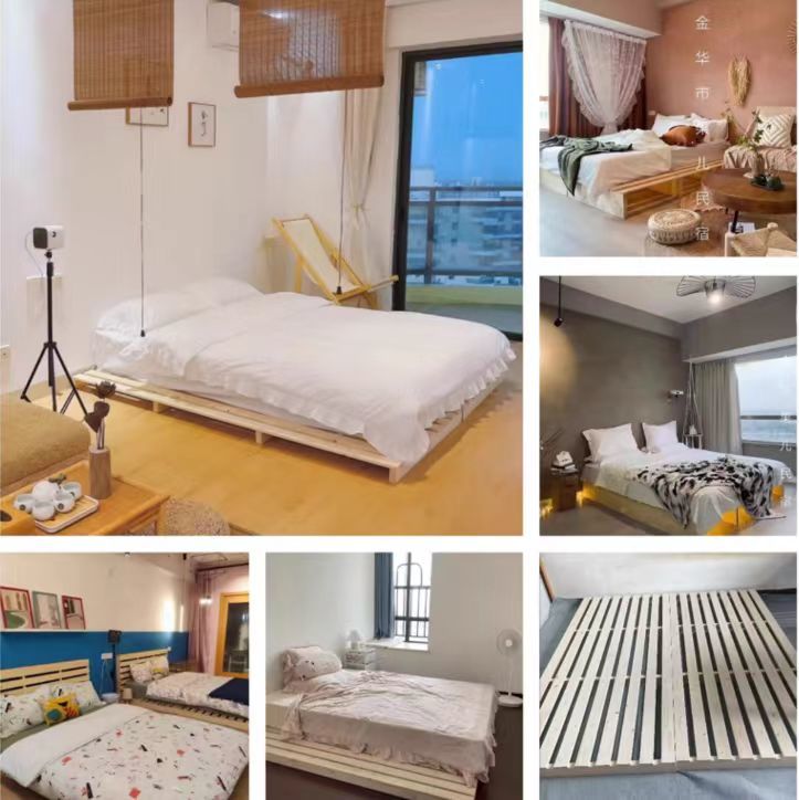 日式木排設計矮床架 【最低價 公司貨】實木日式榻榻米床架木排落地簡約地臺矮床雙人鋪板骨架主臥室防潮◆生活百貨挖寶節 7