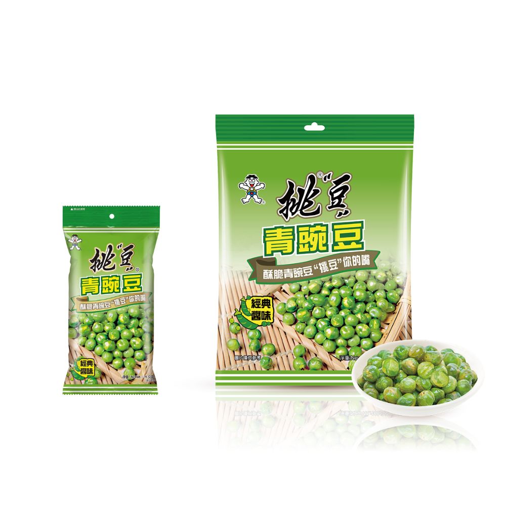 【旺旺】挑豆-青豌豆(經典醬味) 35G/160G ★甄選歐美豌豆製成★皮薄香酥搭配獨特牛肉醬汁★完美鹹甜比例★酥脆青豌豆“挑豆”你的嘴