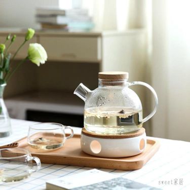高硼耐熱電煮玻璃茶壺養生壺家用大容量水果花茶壺茶具套裝 LN2489 雙十一購物節