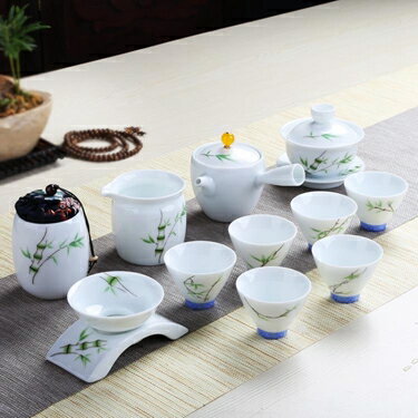 功夫茶具套裝家用小簡約現代創意陶瓷6只裝白瓷杯子泡紅綠茶專用挪威森林 雙十一購物節