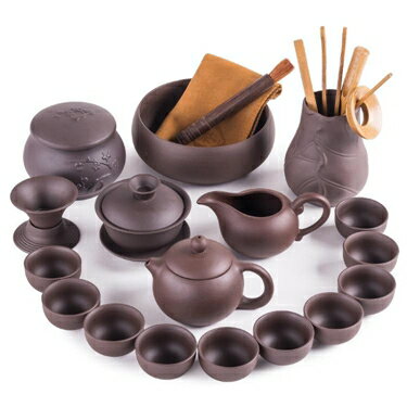 宜興紫砂功夫茶具家用套裝紫砂茶具套組整套手工陶瓷茶壺茶杯蓋碗挪威森林 雙十一購物節