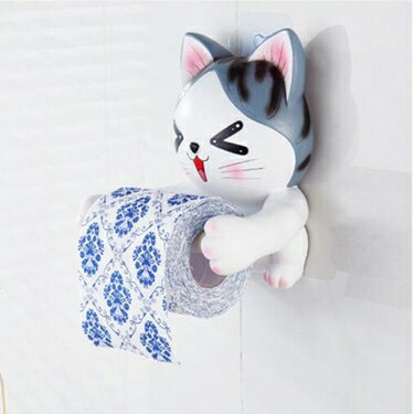洗手間創意3D貓星人紙巾盒衛生間狗狗紙巾架歐式免打孔掛式手紙合 雙十一購物節