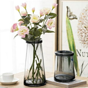 琉光玻璃花瓶透明水培花瓶客廳復古文藝北歐風創意干花插花花瓶 雙十一購物節